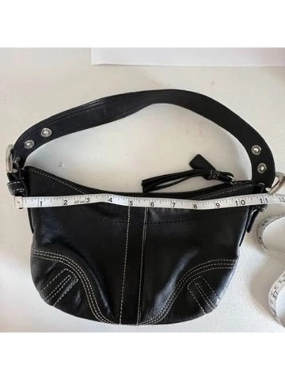 VTG Coach Soho Mini Hobo Black Leather Shoulder Bag Purse Authentic 1310 EUC